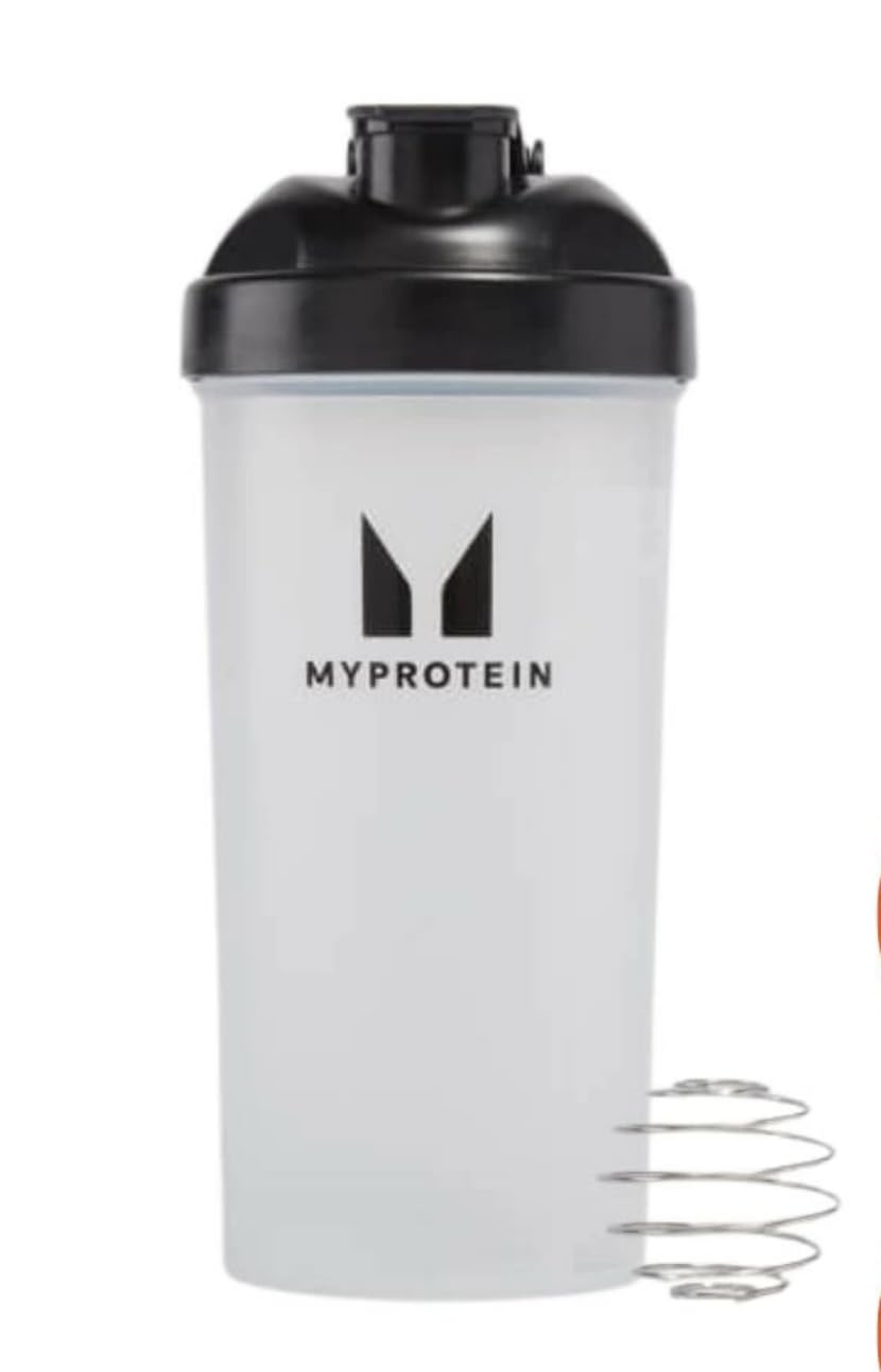 Myprotein Shaker Bottle - Black/Clear 600ml, with Mix Ball, Smooth Protein Shakes, Protein Blends, On Go Shaker, Lump Free Protein Shakes, Odourless