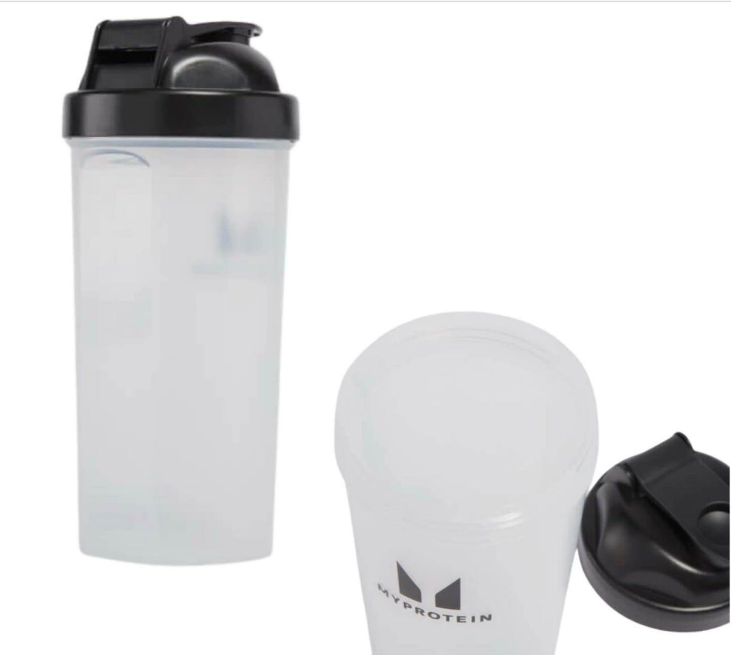 Myprotein Shaker Bottle - Black/Clear 600ml, with Mix Ball, Smooth Protein Shakes, Protein Blends, On Go Shaker, Lump Free Protein Shakes, Odourless