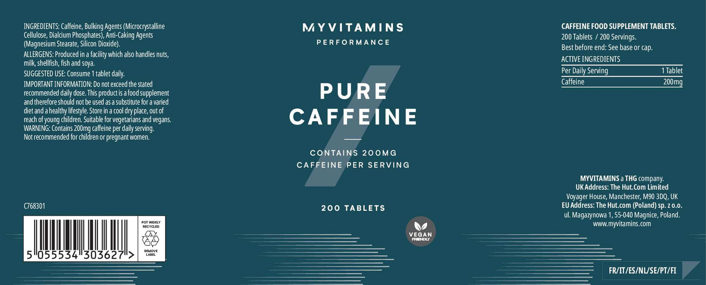 MY PROTEIN Pro Caffeine Supplement, 200 mg, 200 Tablets